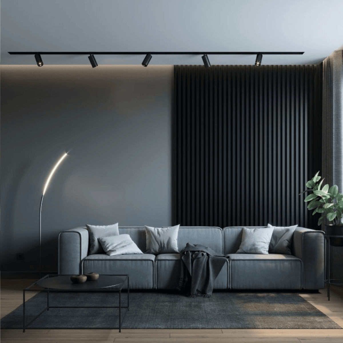 Panel WPC interior Negro Mate pared decorativa salon | SRJ Tu Hogar Uruguay