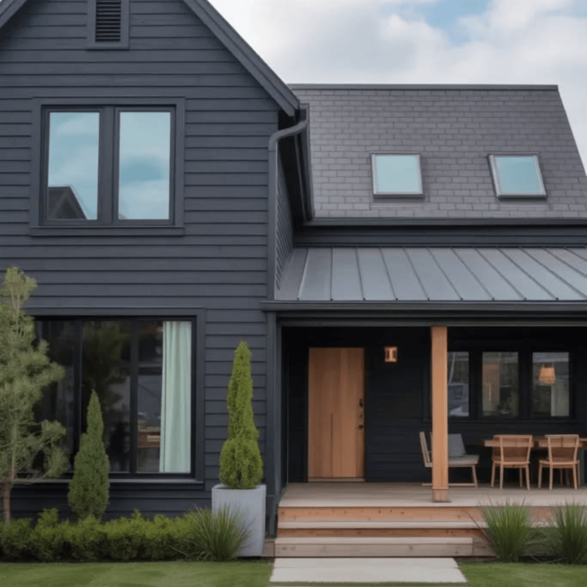 Metal siding Gris Grafito símil madera para exterior elegante | SRJ Tu Hogar Uruguay